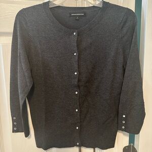 Express Dark Gray Button-Up Cardigan